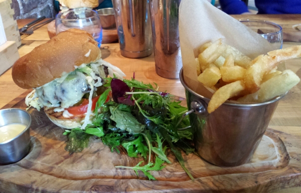 One of the our delicious Coggings and Co burgers with chips